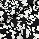 Colore: Nero Tessuto Viscosa Maculo Bianco Nero 50 Cm