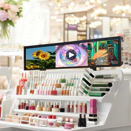 Image of VSDISPLAY 21.3 inch Stretched Bar Display Advertising Monitor with USB Autoplay | 1920x360 IPS LCD Digital Signage,Supports Image Rotation, and Mounting Holes,for Store /Retail /Exhibition Show