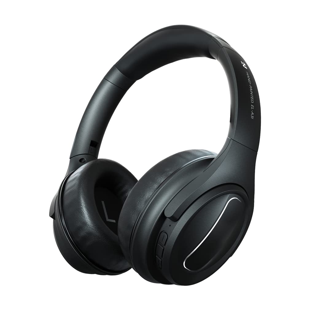 ANC Active Noise Cancelling Over-Ear Headphones Apt-X Low Latency Bluetooth 5.0 Wireless Foldable Hi-Fi Stereo Deep Bass Headsets with Mic, for Sports/Gaming,Black
