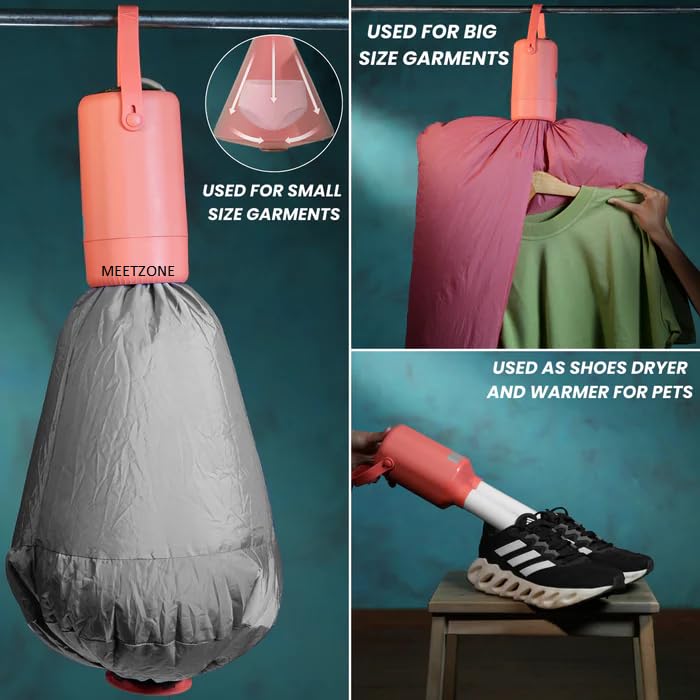 Image of Mini Electric Cloth Dryer with Drying Bag - Portable Electric Clothes Dryer Indoor Travel Clothes Dryer 4 Wind Speed, Clothes Dryer for Home and Traveling (1ps /Multicolour)