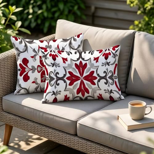 Housse coussin blanc rectangulaire lin imperméable 50x80cm de finition premium - 5