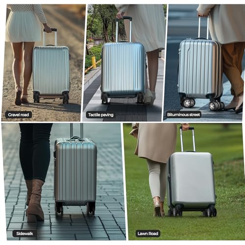 Image of 8Pcs Upgrade Luggage Wheel Covers,Essential Travel Accessories, Black, soft, Silent. Protect Luggage Wheels