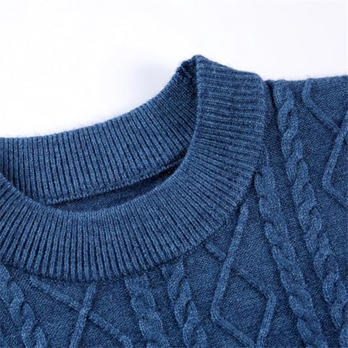 Men Thick Knit Jumpers Warm O Neck Autumn Winter Knit Tops4