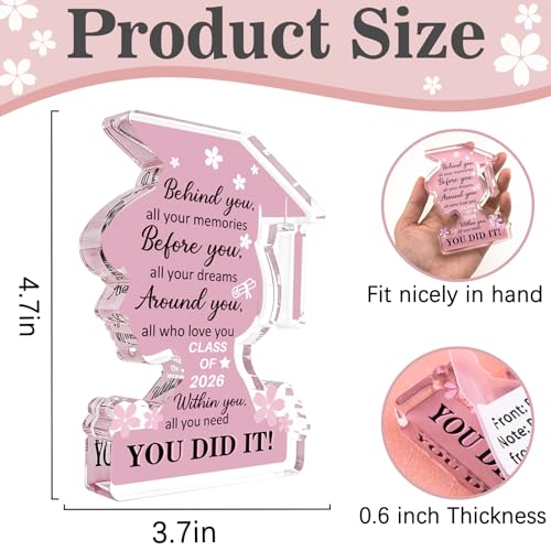 Graduation Decorations 2026 Class Of 2026 Graduation Gifts For Her College University College Middle Graduate Gifts For Women Personalized Acrylic Plaque Inspirational Decor Senior Keepsake - Image 2