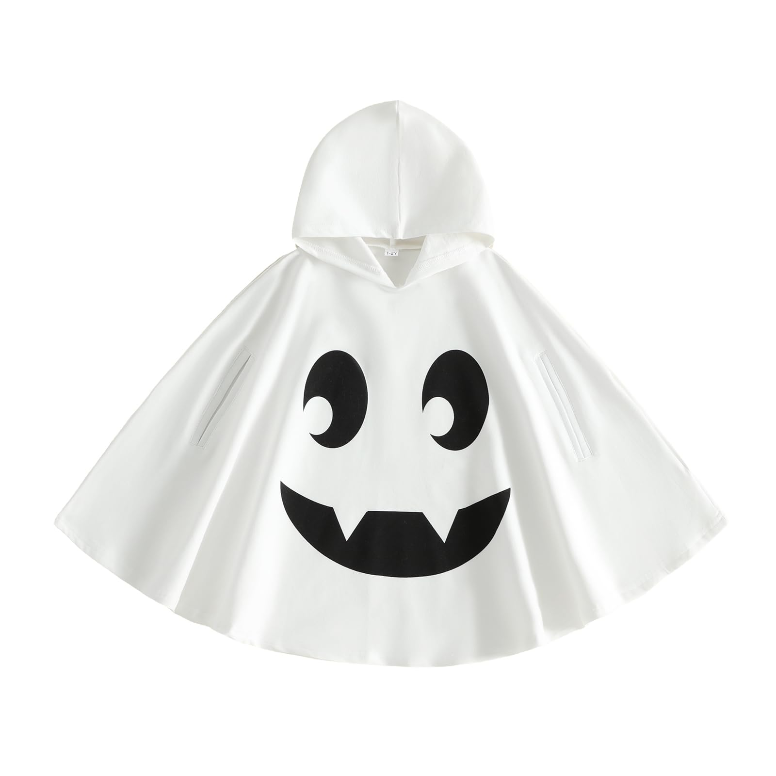 Xeadoffubio 2Pcs Toddler Girls Boys Halloween Ghost Outfits Cape Cloaks Long Pants Set (White Cape, 4-5T)