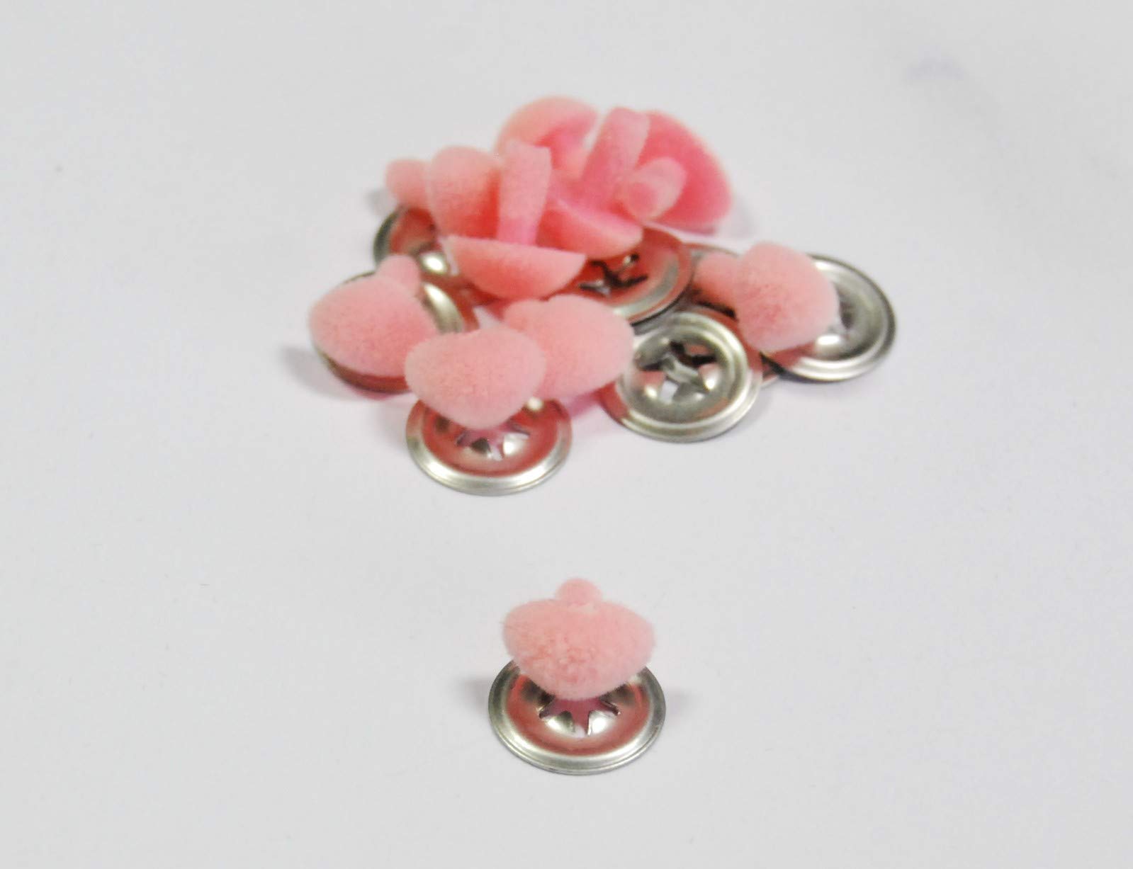 celloexpress FLOCK PINK Cat/Triangle Noses 9mm Metal Backs - Teddy Bear & Soft Toy Making Detailed Noses - Pack of 10