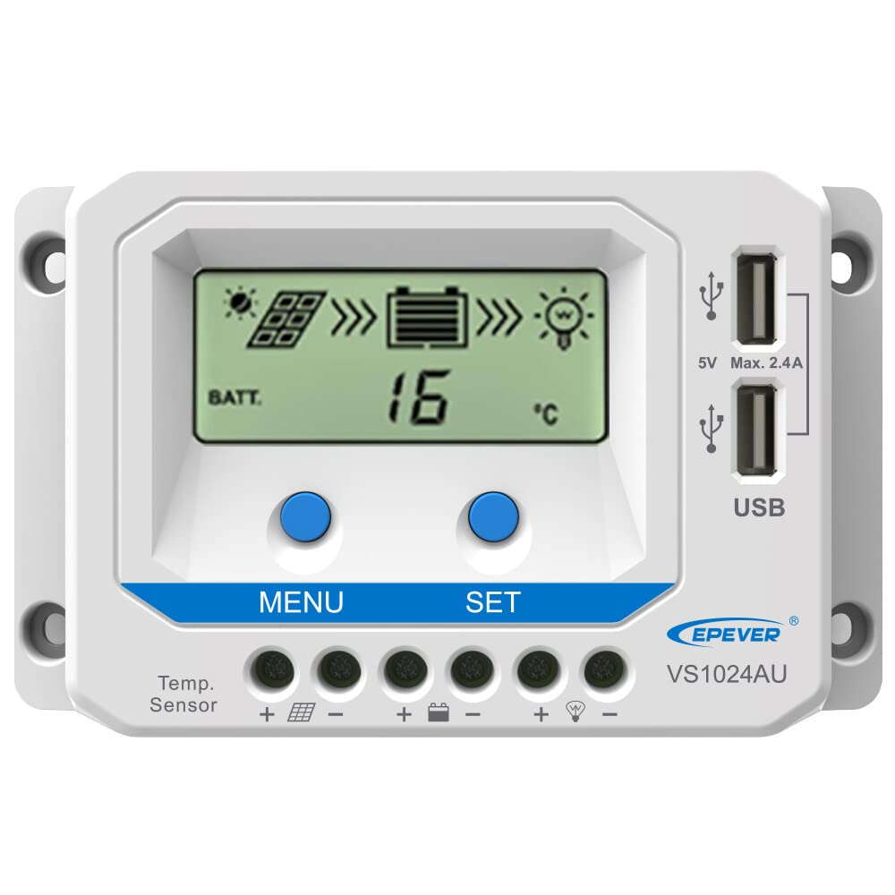 ViewStar-AU Series 10A PWM Solar Charge Controller for 12V/24V Solar Panel System LCD Display Negative Grounded Solar Regulator For Gel Sealed Flooded Lithium Battery-image-32