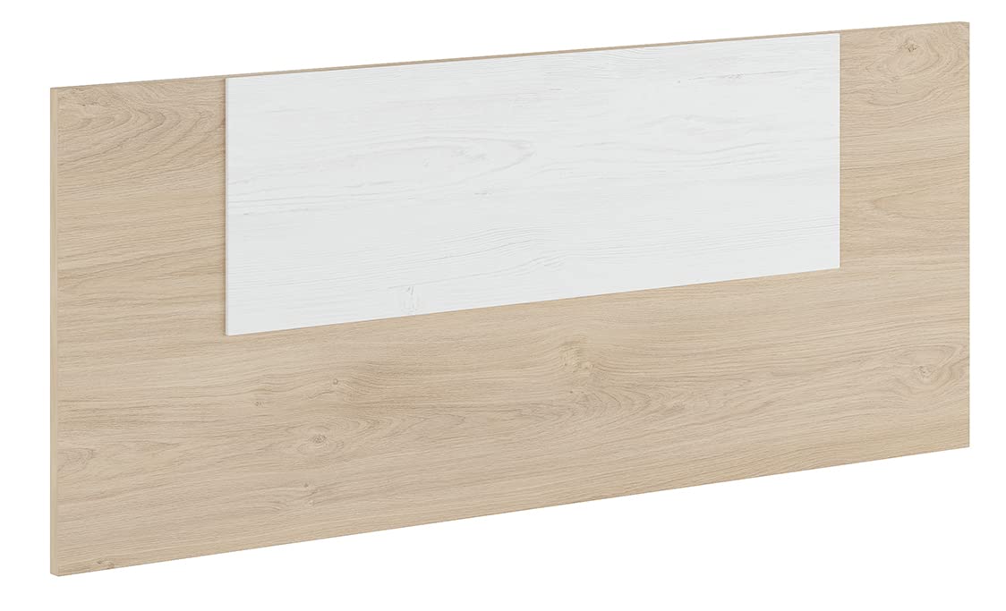 SHIITO | Modelo Chelsea - Cabecero Juvenil | Natural y Blanco Veteado - 45 x 110 x 1.9 Resistencia