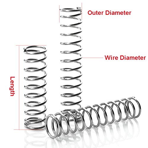 Verenstaal 1.4 Mm Draaddiameter 5 Stuks Drukveren 1,4 Mm - Verenstaal Compressieveren, Buitendiameter 13-18 Mm, Lengte 40 Mm Industriële Drukveren 40 Mm