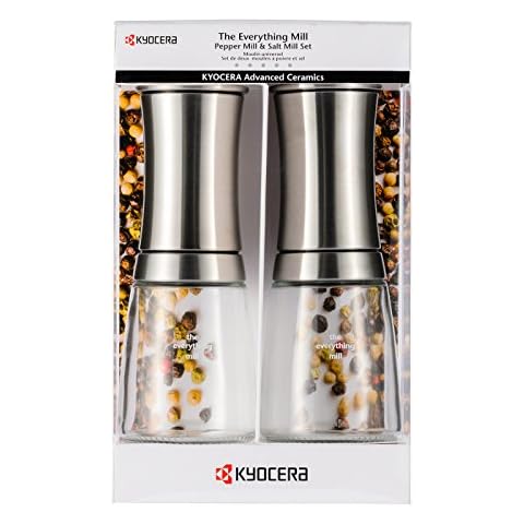 Kyocera CM-30-SET-SS - Molinillo de especias de cristal y acero inoxidable con dial ajustable Cover