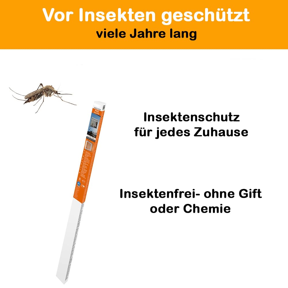 Plisseefenster 100 x 120 cm weiß, Fliegengitter Fenster Plissee ohne Bohren, Insektenschutz Fensterrahmen, Mückenschutz, Alurahmen, UV-beständig
