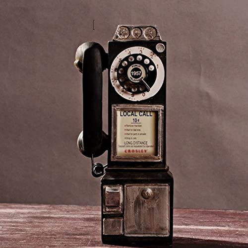 Teléfono Retro Decorativo de Disco Giratorio Negro miniatura 4