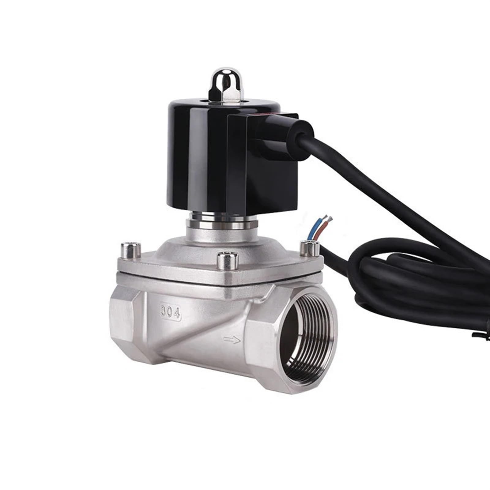 Gnqukebwh Bsp-120Vac-Viton-Seal 1-1/2" 304 Stainless Steel Fountain Solenoid Valve 110V 24V 12V 24V Normally Closed For Underwater(Bsp-120Vac-Viton-Seal)