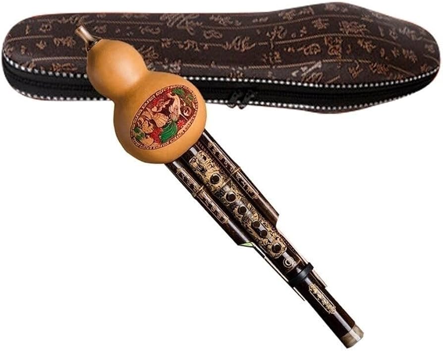 Amazon.co.jp: エスニックな楽器 黒竹 ひょうたん フルート ケース付