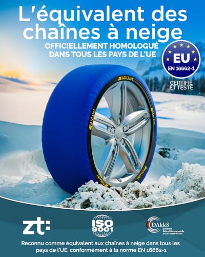 ARLUM Chaussettes à Neige Textile Homologué EN 16662-1 - Deux Chaussette Neige pour Auto. Snow Sock Taille M pour R13-R19 (Les Mesures pour Les Pneus sont Détaillées à L'intérieur) (Nova, M) – vue 2