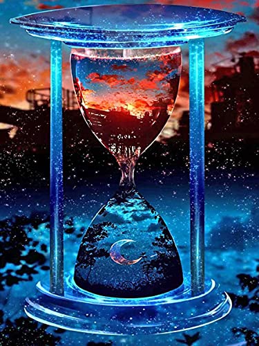 Jantabo 5D Diamond Painting Strass Complet Sablier, Broderie Diamant Peinture Kits Complète Ciel étoilé, Craft pour Accueil Cadre Home Decoration Murale Salon Chambre Décoration 30x40cm A21 Cover