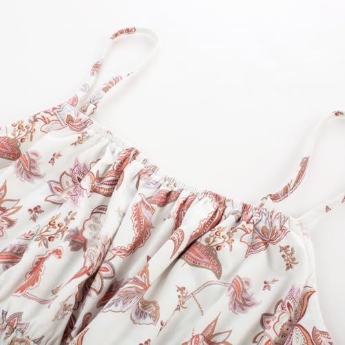 Image of GRACE KARIN Summer Dresses for Women 2026 Vacation,Smocked Floral Maxi Dress,Boho Beach Sundress with Pocket Fashion Clothing