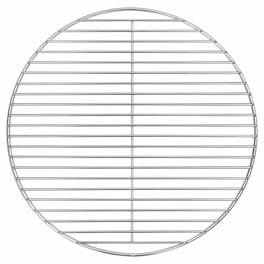 vidaXL BBQ Grill Grate Silver 43 x 43 cm Stainless Steel, Modern Garden and Terrace Bbq Grill Grate, Round Outdoor Cooking, Stylish Patio Accessory, Fire Pit Metal Grilling Rack