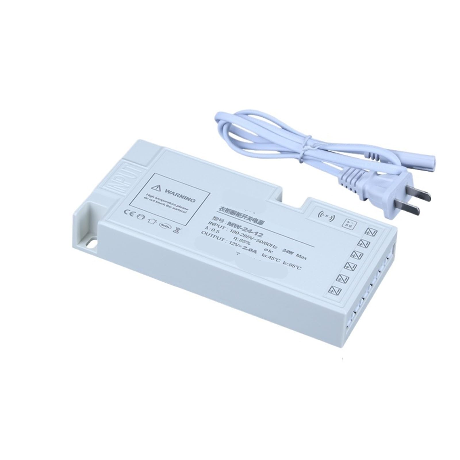 PWANUIGTE Wardrobe Cabinet Wine lamp Dedicated Power Supply 12V with Transformer 220 to 24V Connected to The Switch(MW-24W-12V)