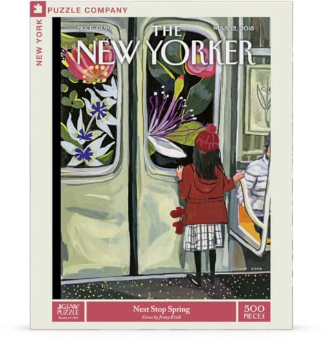 Rompecabezas de 500 piezas New Yorker Next Stop Spring de New York Puzzle Company por Jenny Kroik miniatura 3
