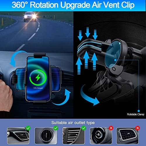Wireless Car Charger for Galaxy Z Fold 5/4/3/2, 15W Fast Charging Car Mount, Car Accessories, Air Vent Charging Car Phone Holder for Galaxy Z Fold 2, Landscape Mobile Phone Mount for Galaxy Z Fold 7 51uwP3rz0HL. AC