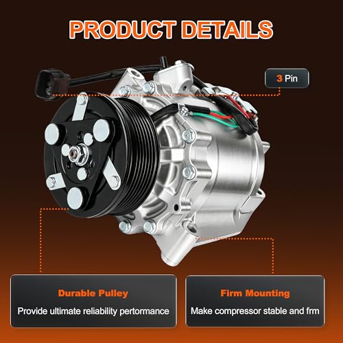Image of 38810RRBA01 Air Conditioner AC Compressor for Honda Civic 2006-2011
