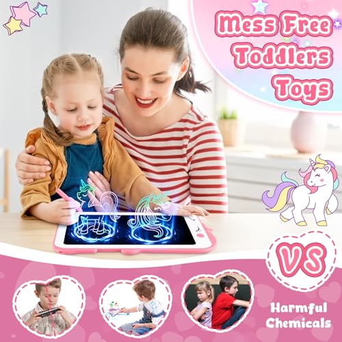 Image of Teriph LCD Writing Tablet for Kids, Unicorn Girl Toys, Toddlers Toys Drawing Board, Educational Doodle Pad Kid Toy for 3 4 5 6 7 8 Year Old Girls Boys Easter Birthday Party Xmas Gift, 8.5inch & Pink