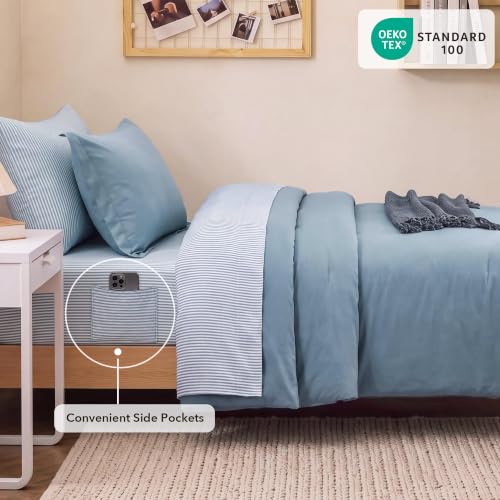Image of Monbix Twin XL Comforter Set - 5 Pieces Soft Bed in a Bag Twin Bedding Sets