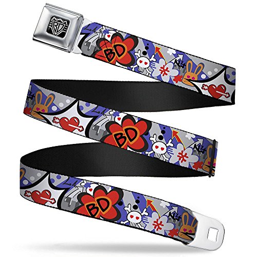 Cinturón de seguridad Buckle-Down de caricatura multicolor ajustable para pantalones de niños
