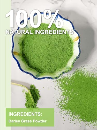 Image of TeeLux Barley Grass Powder, 16oz Green Drink Powder, Mild & Smooth Taste | Blend with Water, Smoothies & Milk, Easy Drink Mix for Hot or Iced Use, Sugar Free