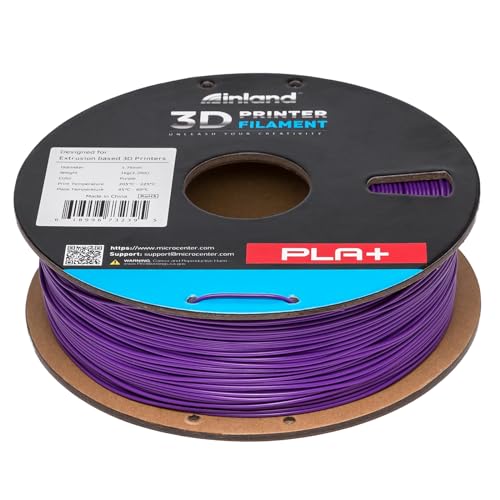 Image of INLAND Micro Center PLA+ 3D Printing Filament 1.75mm - PLA Pro Dimensional Accuracy + /- 0.03 mm - 1kg Cardboard Spool (2.2 lbs) (1 Pack Purple, 1.75mm)