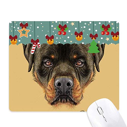 Tapis de souris chien noir rottweiler animal féroce tapis de jeu pour bureau