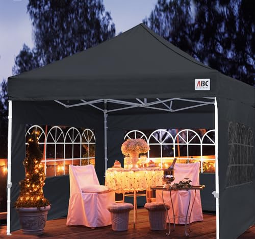 Image of ABCCANOPY Pop up Canopy Tent with Elegant Church Window 10X10,Black