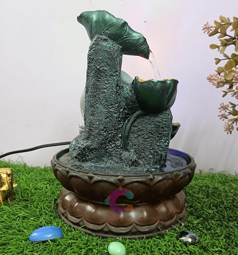 Image of Decorative Water Fountain for Home Decor, Office, Indoor & Outdoor, Garden, Puja Room, Vaastu, Reception, Spa, Gifting. (Grey Buddha UR-048)
