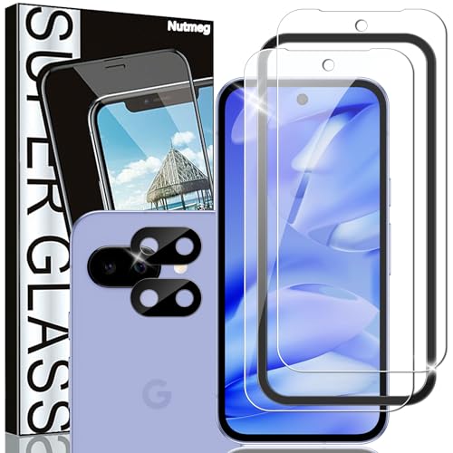 Amazon | Nutmeg【ガイド枠付き 2＋2枚】Google Pixel 9a 用の ガラス