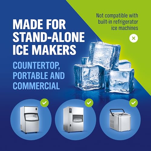 Image of WoldoClean Ice Machine Cleaner Tablets 20 Count - 2in1 Descaler, Extra Strength 16g Dual Action for Countertop, Nugget, Portable, Commercial Ice Makers, Nickel Safe