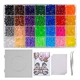 Fuse Beads Kit, 28 Colors 5mm Set, Ironing Melting Beads for Pixel Art, DIY 3D Puzzles, Handmade Decorations Gifts with Accessories (5MM)