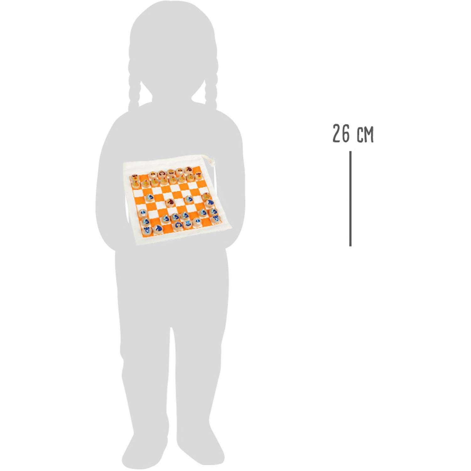 Small Foot 12021 Chess Travel Game, FSC 100% Certified, with Practical Bag for Transport and Playing Area, Lady Game Also Possible Toy, Multi-Coloured - Image 4