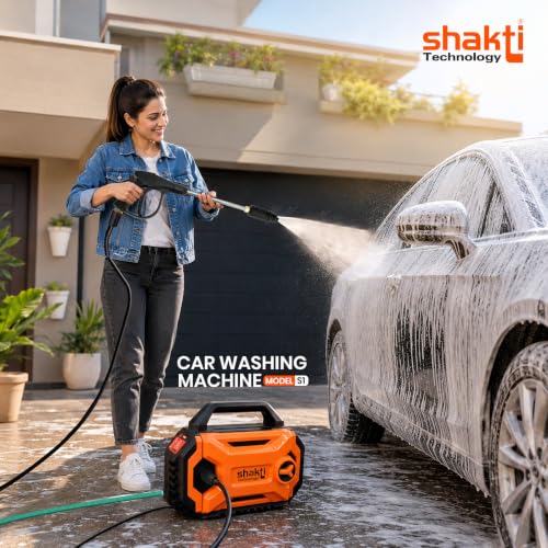 Image of [Upgraded 2026] Shakti Technology S1 Pressure Washer - 1700W, 100% Copper-Winding Motor, 120 Bar High Pressure, 8-Meter Hose Pipe for Car, Bike, Solar Panel, Home & Garden Cleaning