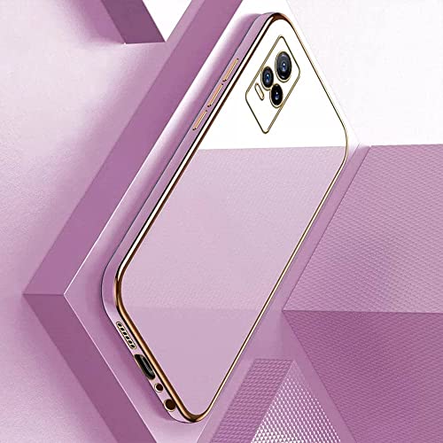 Image of for Vivo V20 Luxury Square Plating Phone Case Solid Color Soft Silicone Back Cover (for Vivo V20, Purple)