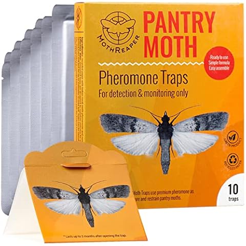 Pantry Moth Trap 10-Pack - Pantry Moth Glue Traps for House Pantry, Pantry MothTraps for Food and Cupboard Moths, Pantry Moth Traps with Pheromones Indian Meal Moth Pest Traps for Kitchen Cover