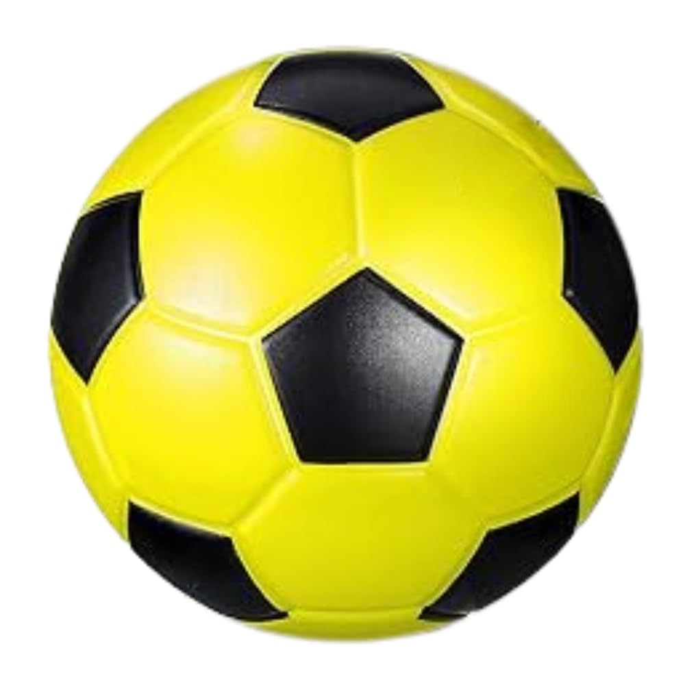 Mini Soccer Ball for Kids & Adults Soft, Durable Football for Practice, Training & Play Ideal for Indoor and Outdoor Fun Multi-Colour Design 15cm (Yellow)