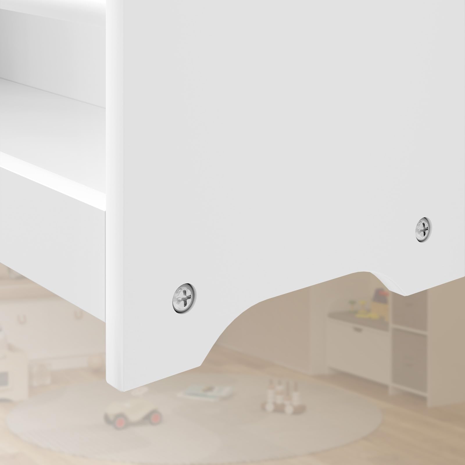 Lestarain Libreria Montessoriana per Bambini, Scaffale Porta Libri e Giocattoli a 3 Ripiani, Organizzatore per Cameretta dei Bimbi, in MDF e Legno di Pino, Bianco