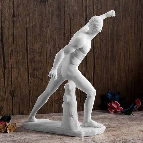 Estatua de gladiador Borghese de resina, 11 pulgadas miniatura 4