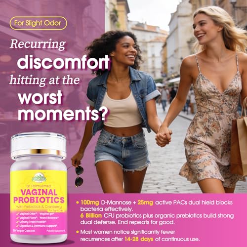 Image of Vaginal Probiotics for Women with Prebiotics & Cranberry - Dr. Formulated Feminine pH Balance Daily Supplement, Supports Vaginal Odor Control & Urinary Tract Health, 30 Servings