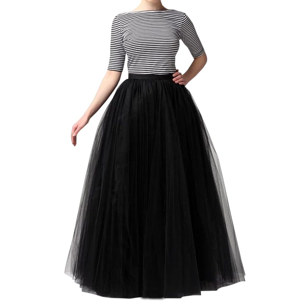 WDPL Women's Long Tutu Tulle Skirt A Line Floor Length