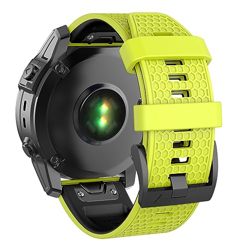 MYSNBKN 26mm Quick Fit Strap for Garmin Fenix 7X/Fenix 6X/Fenix 6X Pro/Fenix 5X/Fenix 5X Plus/Fenix 3/Fenix 3 HR, Soft Silicone Replacement Band
