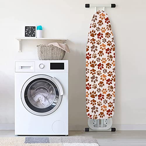Nmbvcxz Dog Paw Ironing Board Cover And Pad，Non Stick Resist Scorching And Staining，Standard Size 15X54 Inch Thick Padding Elastic Edge And 4 Fasteners #TOP5