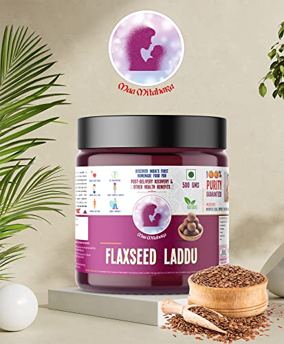 Image of Maa Mitahara Post Pregnancy Laddu with Flax Seed | Traditional Dry Fruit & Gondh Laddu for New Mothers | Natural Energy & Lactation Support (1kg, Flax Seed)