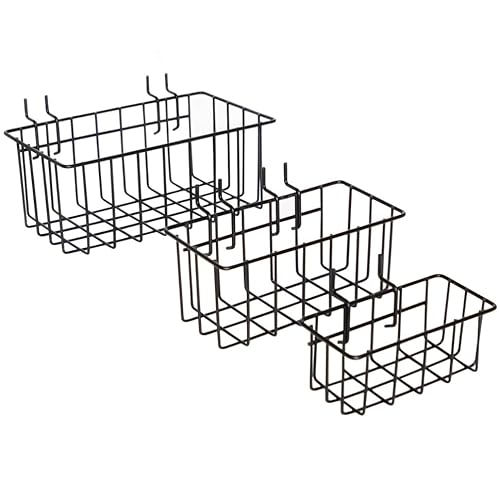 Madd Tools Double D For Double Duty BASKETS-3 Heavy Duty Peg Board Hook Baskets For ¼ Pegboard Holes thumb #6